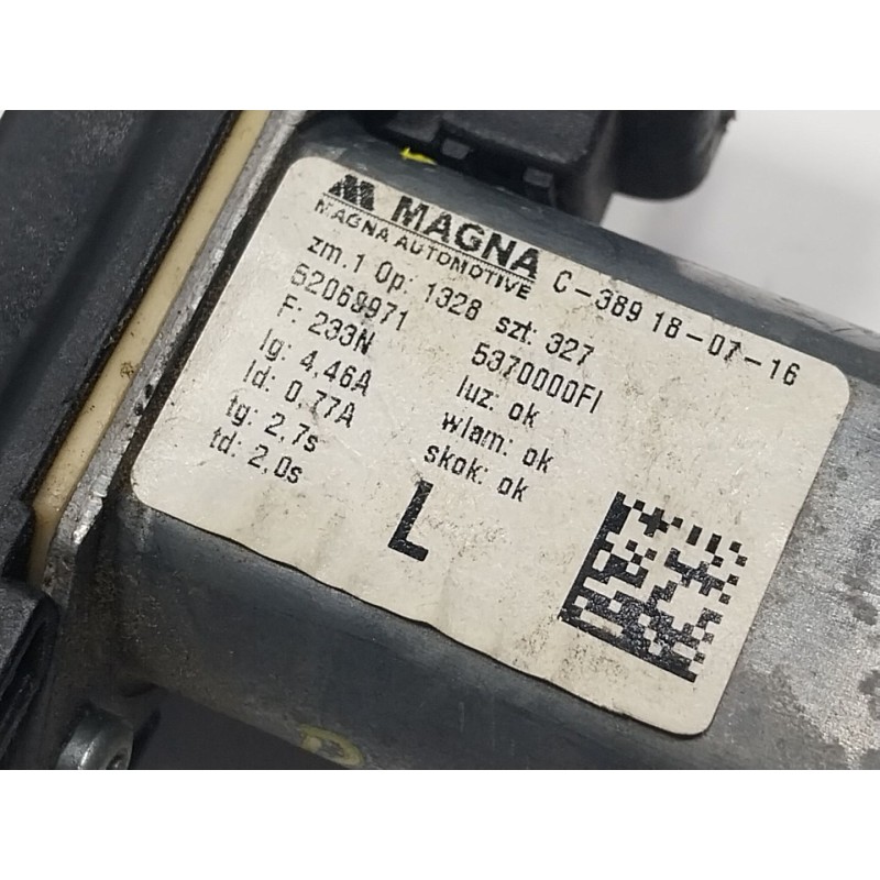 Recambio de elevalunas delantero izquierdo para abarth 500 / 595 / 695 1.4 (312.axy11, 312.axy1a) referencia OEM IAM   