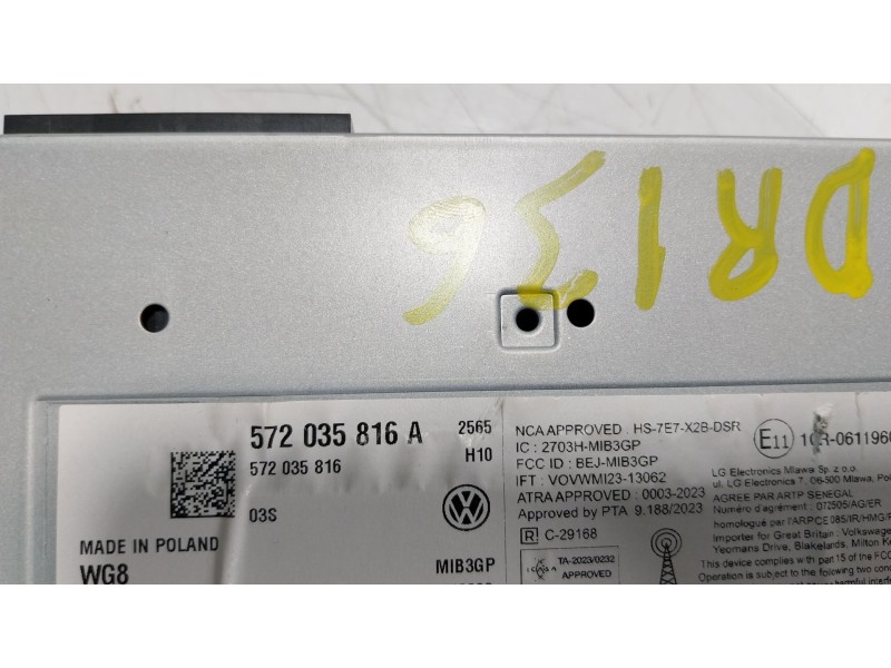 Recambio de sistema audio / radio cd para volkswagen caddy v furgoneta/monovolumen (sba, sbh) 2.0 tdi bmt referencia OEM IAM 572