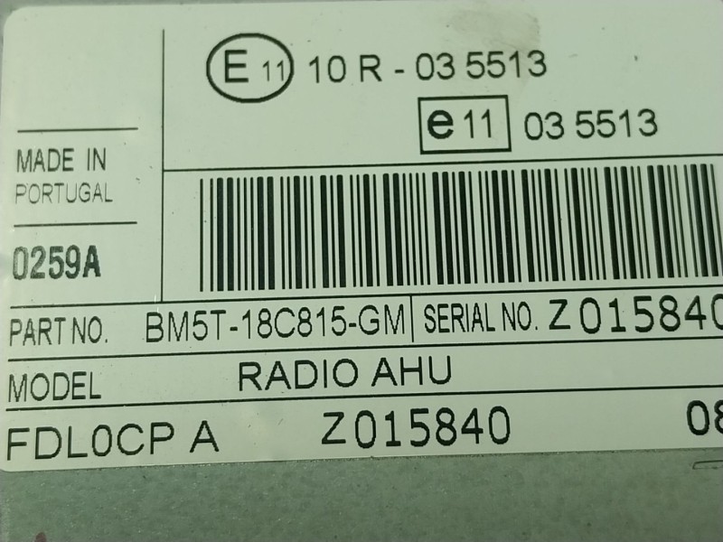 Recambio de sistema audio / radio cd para ford focus iii 1.0 ecoboost referencia OEM IAM 2277319 BM5T18GM 