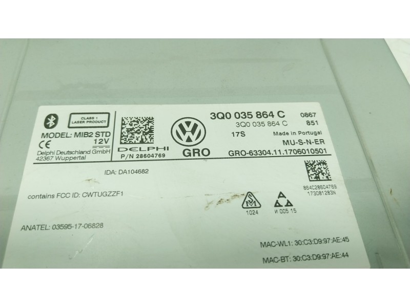 Recambio de sistema navegacion gps para volkswagen tiguan (ad1, ax1) 2.0 tdi 4motion referencia OEM IAM   3Q0035864C