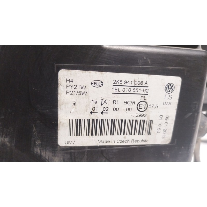 Recambio de faro derecho para volkswagen caddy iii furgoneta/monovolumen (2ka, 2kh, 2ca, 2ch) 1.6 tdi referencia OEM IAM  2K5941