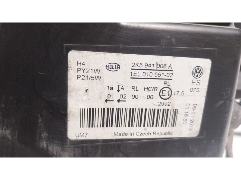 Recambio de faro derecho para volkswagen caddy iii furgoneta/monovolumen (2ka, 2kh, 2ca, 2ch) 1.6 tdi referencia OEM IAM  2K5941