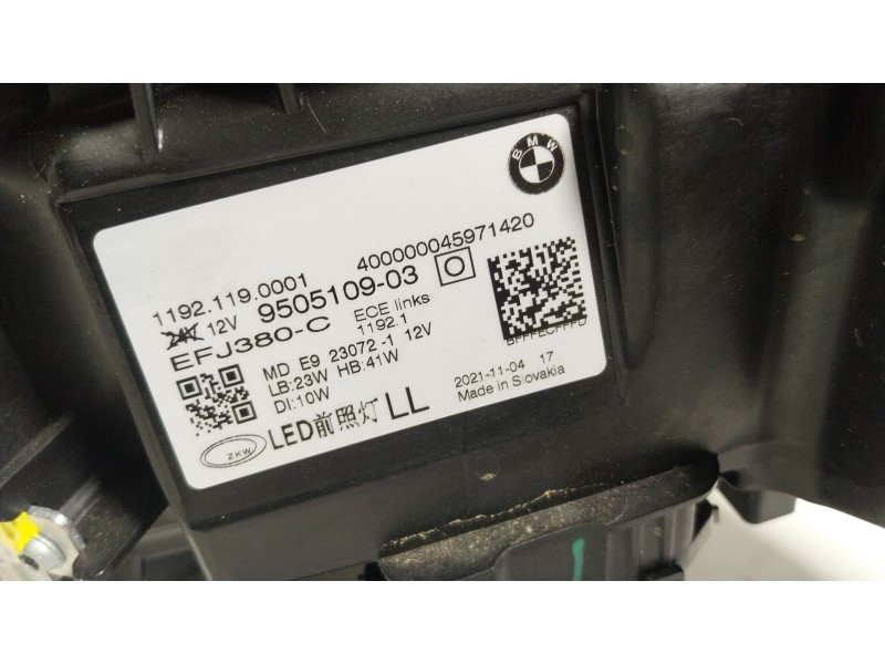 Recambio de faro izquierdo para bmw 4 gran coupe (g26) 420 d mild-hybrid xdrive referencia OEM IAM  11921190001 