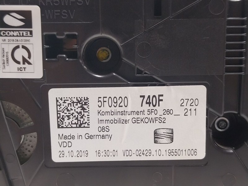 Recambio de cuadro instrumentos para seat leon (5f1) 1.5 tsi referencia OEM IAM 5F0920740F 5F0920740F 