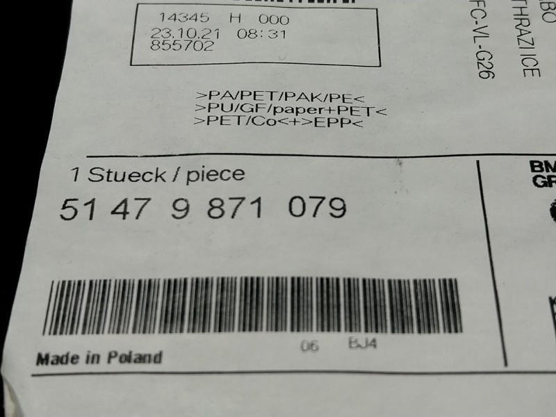 Recambio de bandeja trasera para bmw 4 gran coupe (g26) 420 d mild-hybrid xdrive referencia OEM IAM  51479871079 