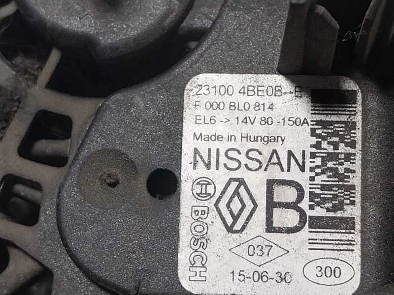 Recambio de alternador para renault kadjar (ha_, hl_) 1.2 tce 130 referencia OEM IAM  231004BE08 