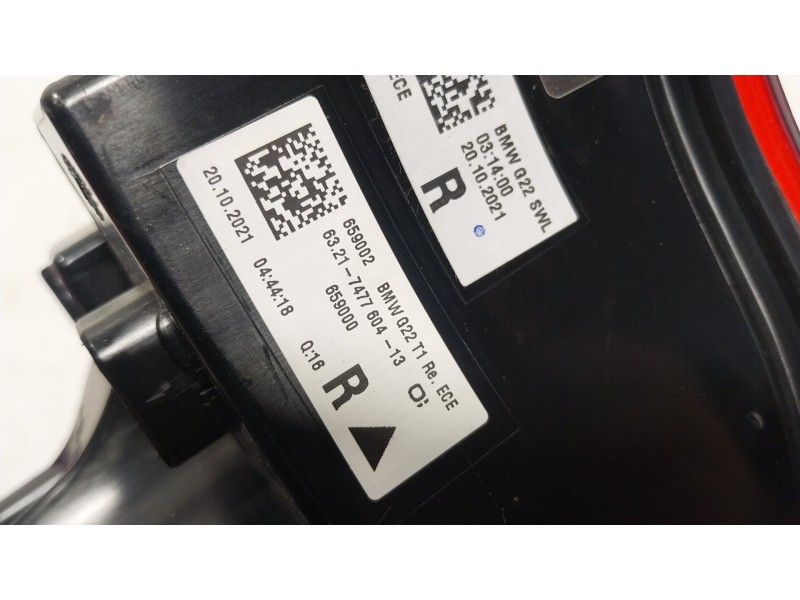 Recambio de piloto trasero derecho para bmw 4 gran coupe (g26) 420 d mild-hybrid xdrive referencia OEM IAM 63217477604 632174776