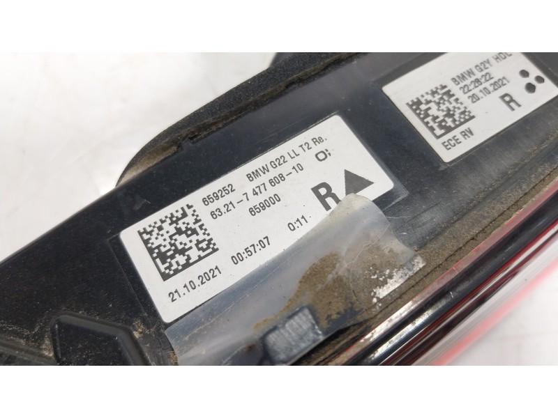 Recambio de piloto trasero derecho interior para bmw 4 gran coupe (g26) 420 d mild-hybrid xdrive referencia OEM IAM 63217477608 