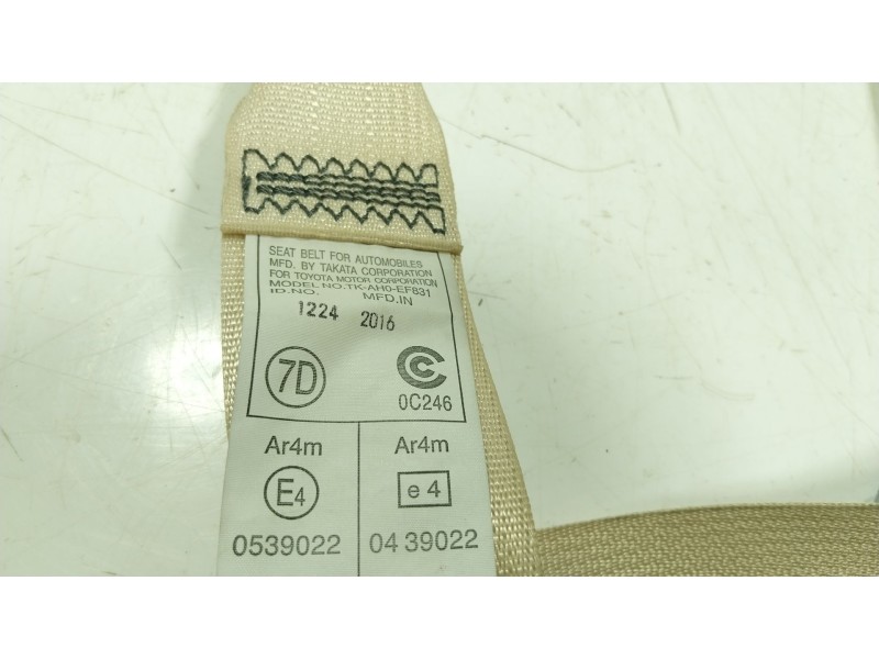 Recambio de cinturon seguridad trasero izquierdo para toyota land cruiser prado (_j15_) 2.8 d-4d (gdj150_, gdj155_, gdj150) refe