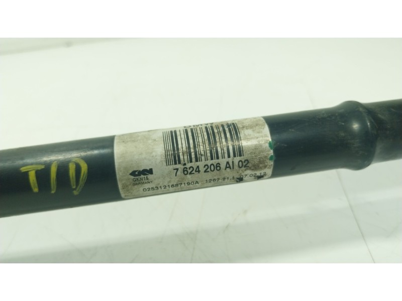 Recambio de transmision trasera derecha para bmw 1 (f20) 116 d referencia OEM IAM  7624206AI 