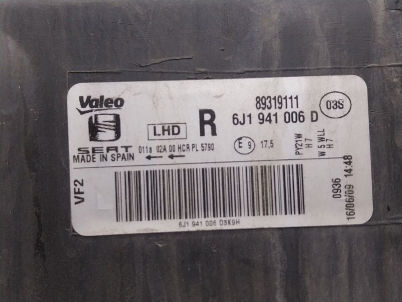 Recambio de faro derecho para seat ibiza iv (6j5, 6p1) 1.9 tdi referencia OEM IAM   