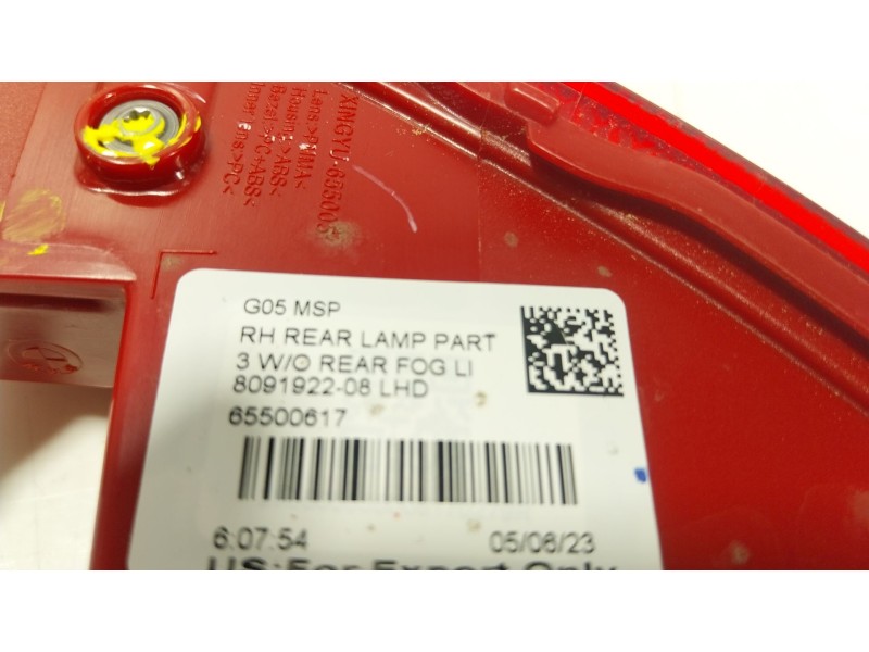 Recambio de piloto trasero antiniebla derecho para bmw x7 (g07) xdrive 40 d mild-hybrid referencia OEM IAM  809192208 