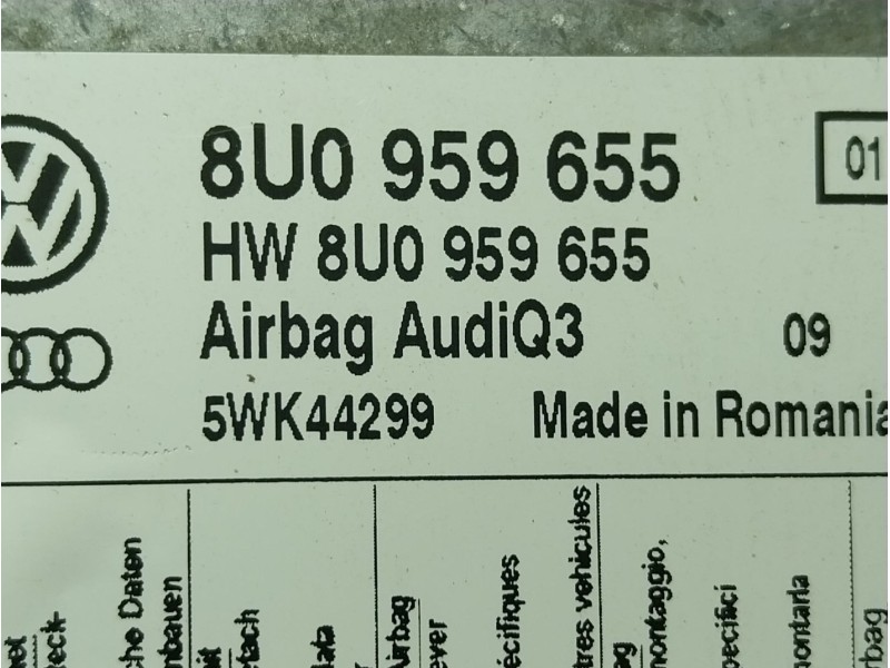 Recambio de centralita airbag para audi q3 (8ub, 8ug) 2.0 tdi quattro referencia OEM IAM 8U0959655 8U0959655 