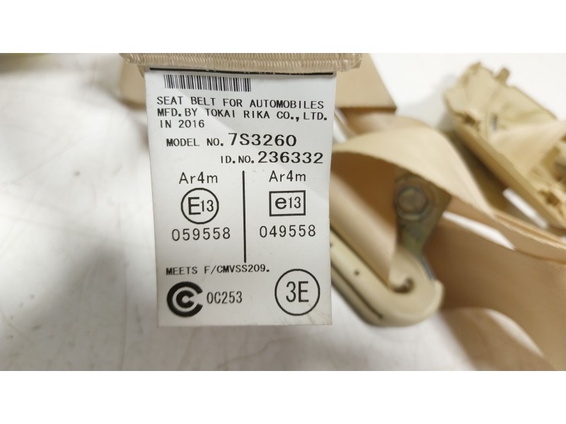 Recambio de cinturon seguridad trasero derecho para toyota land cruiser prado (_j15_) 2.8 d-4d (gdj150_, gdj155_, gdj150) refere