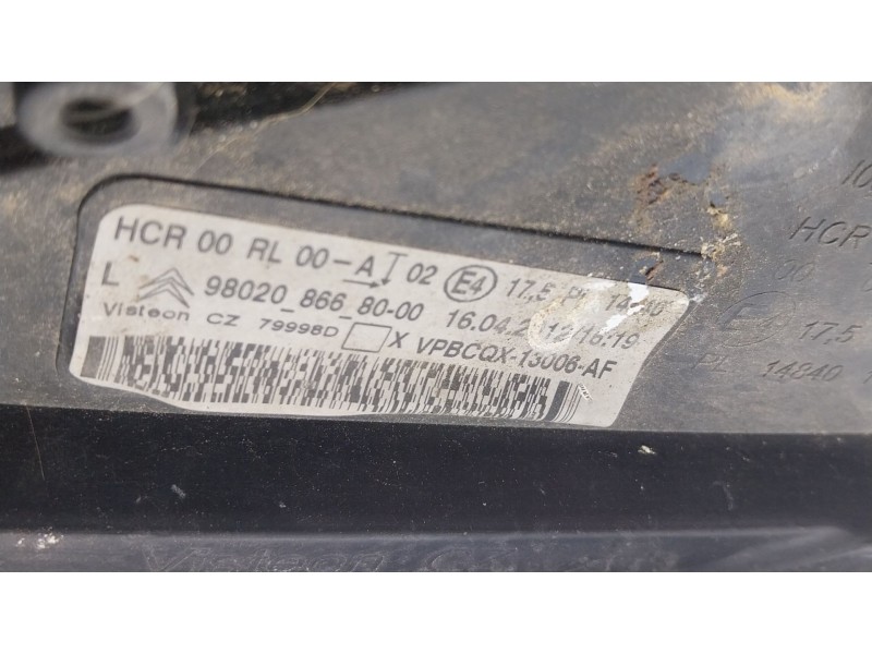Recambio de faro izquierdo para citroën ds5 1.6 hdi 110 referencia OEM IAM 9802086680 9802086680 