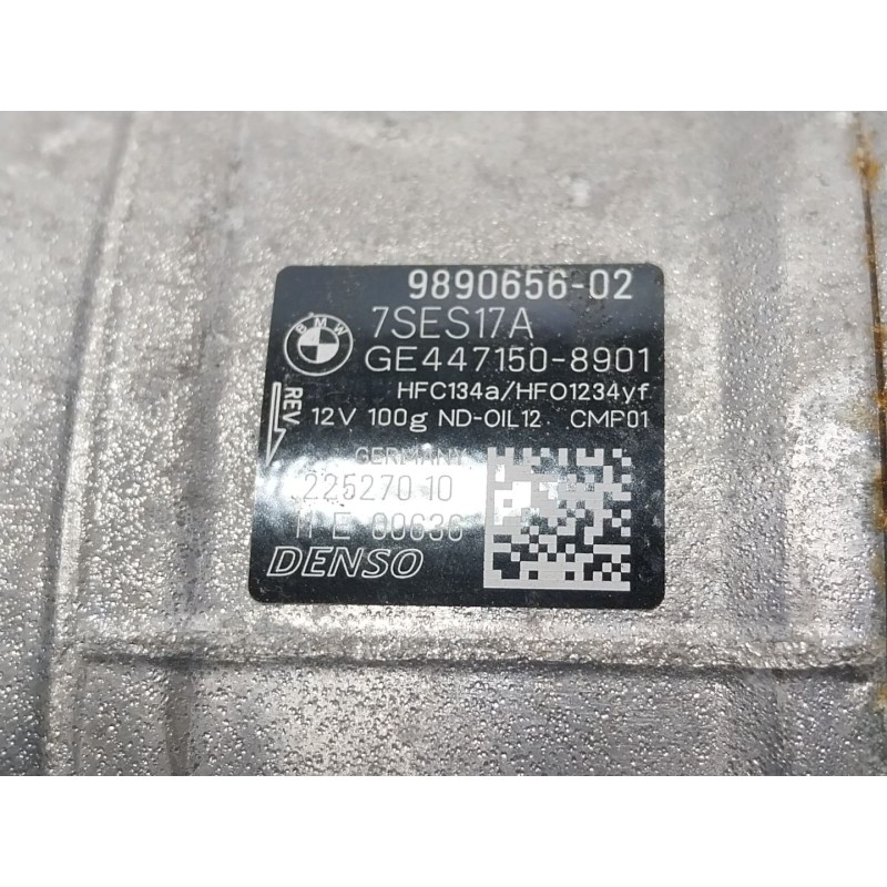 Recambio de compresor aire acondicionado para bmw 5 (g30, f90) 530 i mild-hybrid xdrive referencia OEM IAM 64529890656 989065602