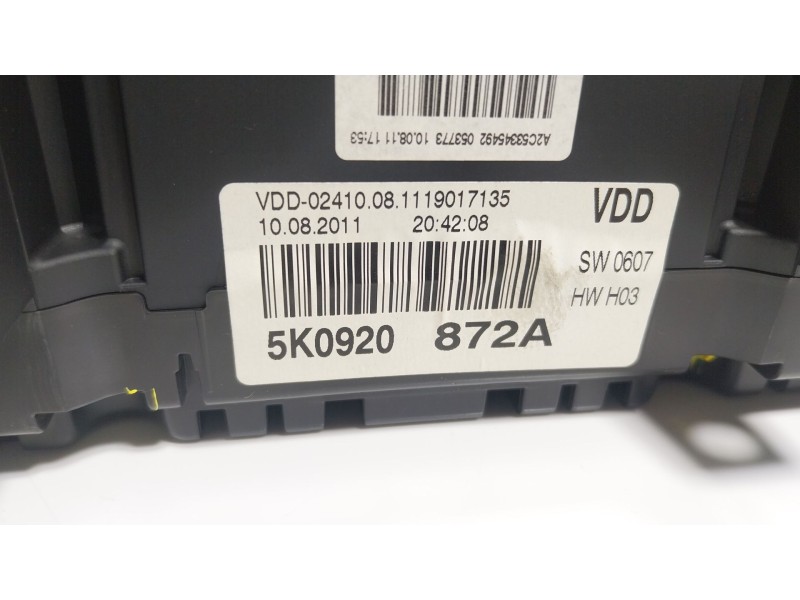 Recambio de cuadro instrumentos para volkswagen golf vi (5k1) 1.6 tdi referencia OEM IAM 5K0920872A 5K0920872A 