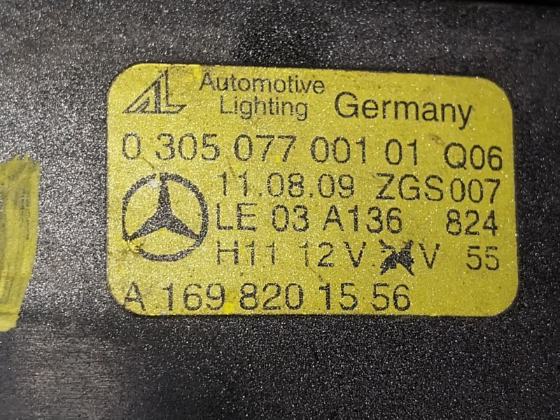 Recambio de faro antiniebla izquierdo para mercedes-benz sl (r230) 350 (230.458) referencia OEM IAM A1698201556 A1698201556 