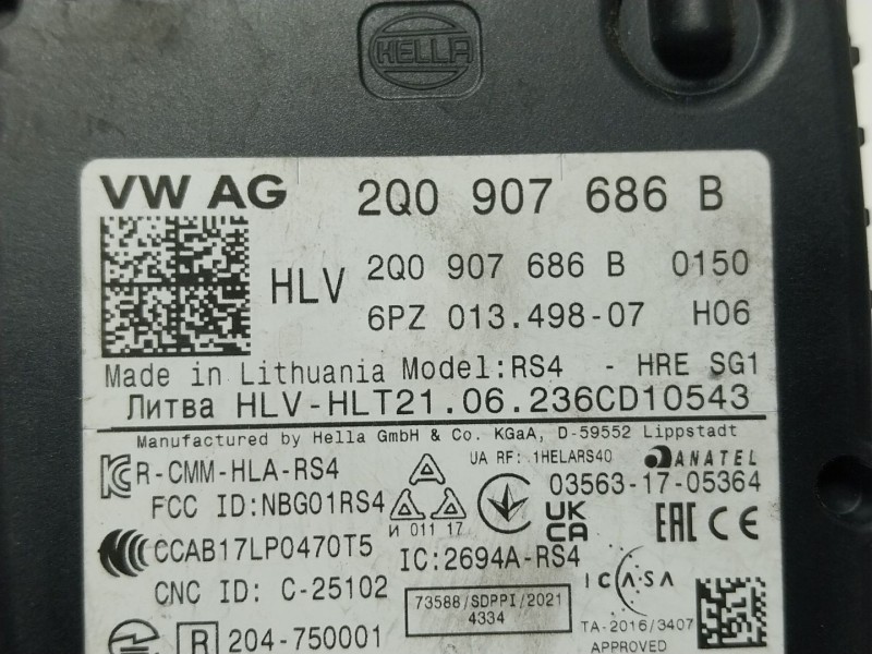Recambio de modulo electronico para volkswagen tiguan (ad1, ax1) 2.0 tdi referencia OEM IAM 2Q0907686B 2Q0907686B 