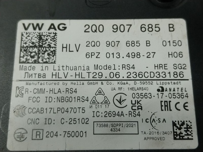 Recambio de modulo electronico para volkswagen tiguan (ad1, ax1) 2.0 tdi referencia OEM IAM 2Q0907685B 2Q0907685B 