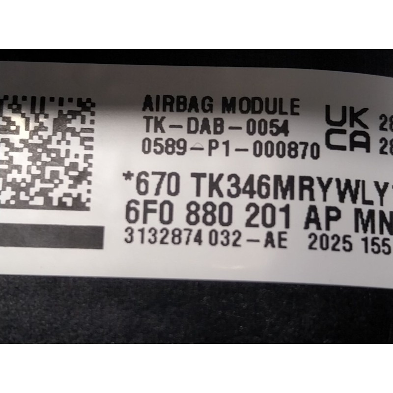 Recambio de airbag delantero izquierdo para seat ibiza v (kj1, kjg) 1.0 tsi referencia OEM IAM   6F0880201AP
