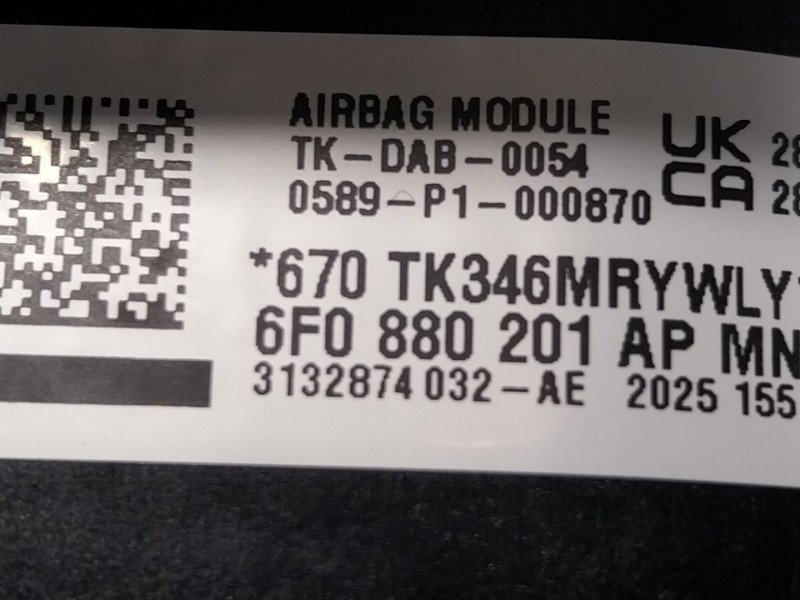 Recambio de airbag delantero izquierdo para seat ibiza v (kj1, kjg) 1.0 tsi referencia OEM IAM   6F0880201AP