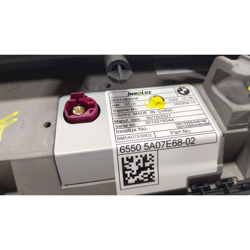Recambio de pantalla multifuncion para bmw 5 (g30, f90) 530 i mild-hybrid xdrive referencia OEM IAM 65505A477D2 65505A07E68 