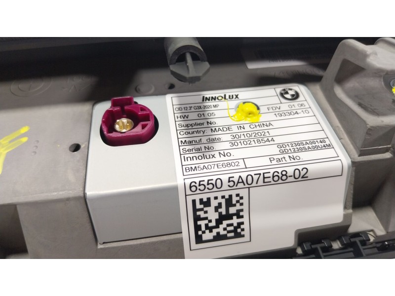 Recambio de pantalla multifuncion para bmw 5 (g30, f90) 530 i mild-hybrid xdrive referencia OEM IAM 65505A477D2 65505A07E68 