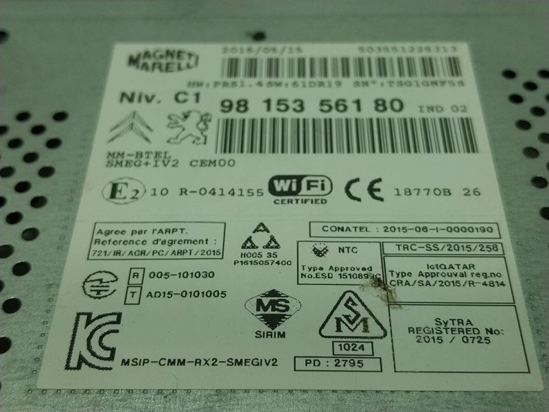 Recambio de sistema navegacion gps para peugeot partner tepee 1.6 bluehdi 100 referencia OEM IAM  9815356180 