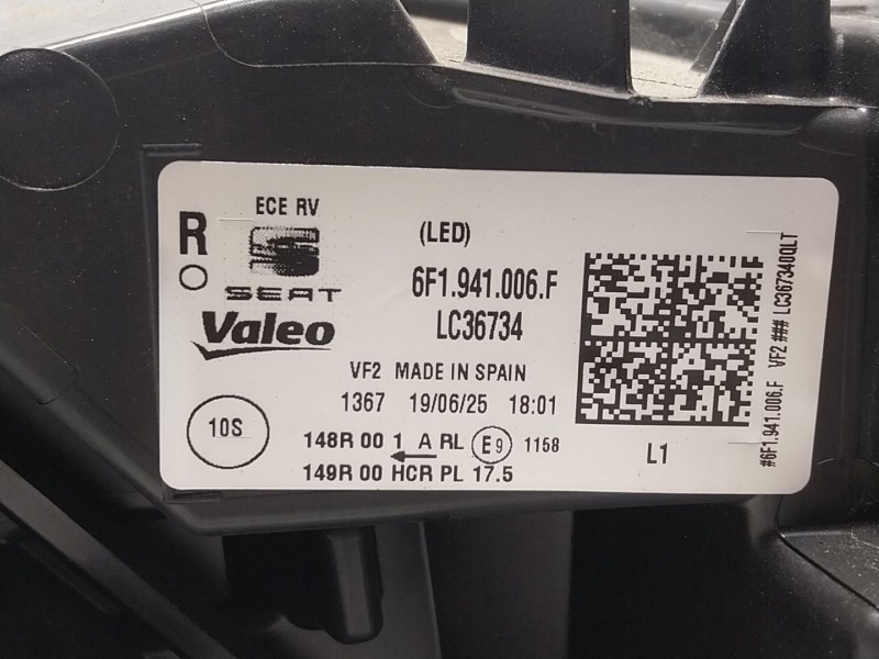 Recambio de faro derecho para seat ibiza v (kj1, kjg) 1.0 tsi referencia OEM IAM 6F1941006F 6F1941006F 