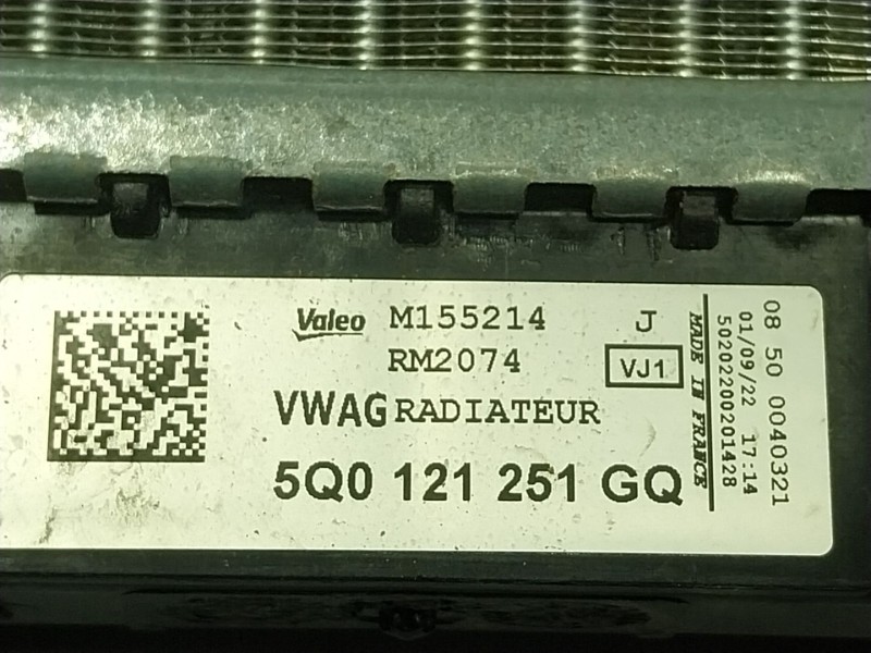 Recambio de radiador agua para seat leon sportstourer (kl8) fr referencia OEM IAM  5Q0121251GQ 