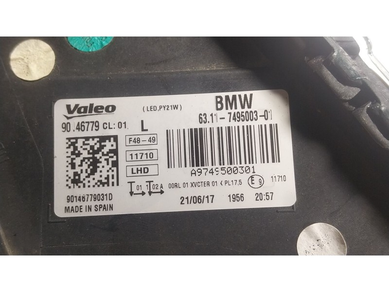 Recambio de faro izquierdo para bmw x1 (f48) xdrive 20 d referencia OEM IAM 63117436461 6311749500301 