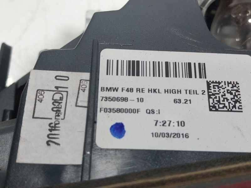 Recambio de piloto trasero derecho interior para bmw x1 (f48) xdrive 25 i referencia OEM IAM 63217350697 735069810 