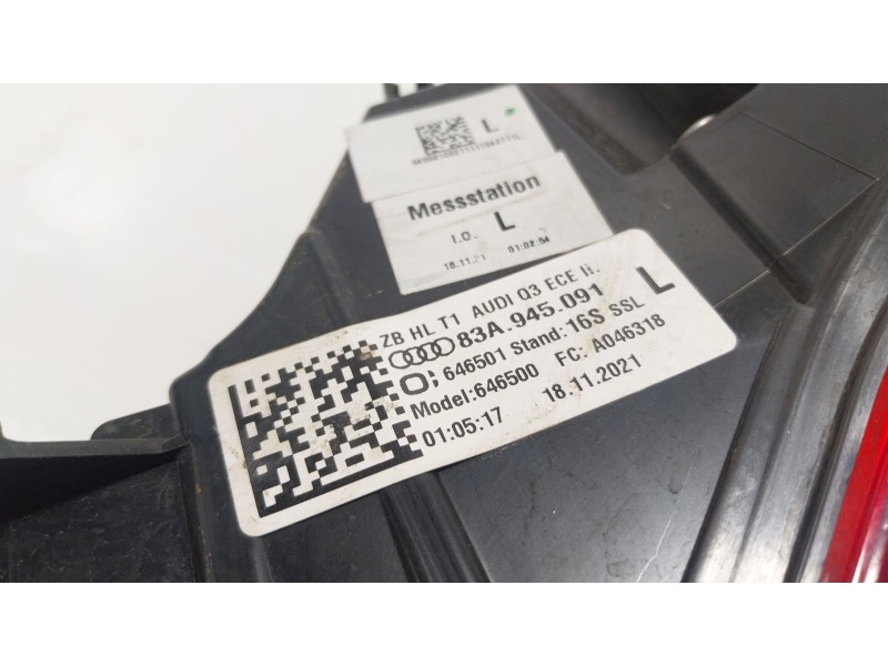 Recambio de piloto trasero izquierdo para audi q3 sportback (f3n) 35 tdi referencia OEM IAM 83A945091 83A945091 