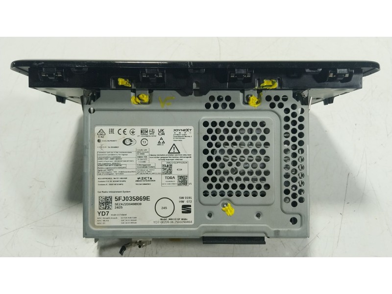 Recambio de pantalla multifuncion para seat arona (kj7, kjp) 1.0 tsi referencia OEM IAM  5FJ035869E 