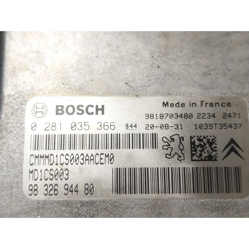 Recambio de centralita motor uce para peugeot expert furgoneta (v_) 1.5 bluehdi 100 referencia OEM IAM  9832694480 