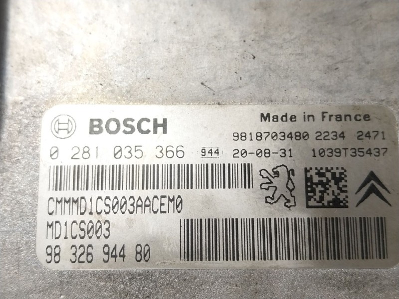 Recambio de centralita motor uce para peugeot expert furgoneta (v_) 1.5 bluehdi 100 referencia OEM IAM  9832694480 