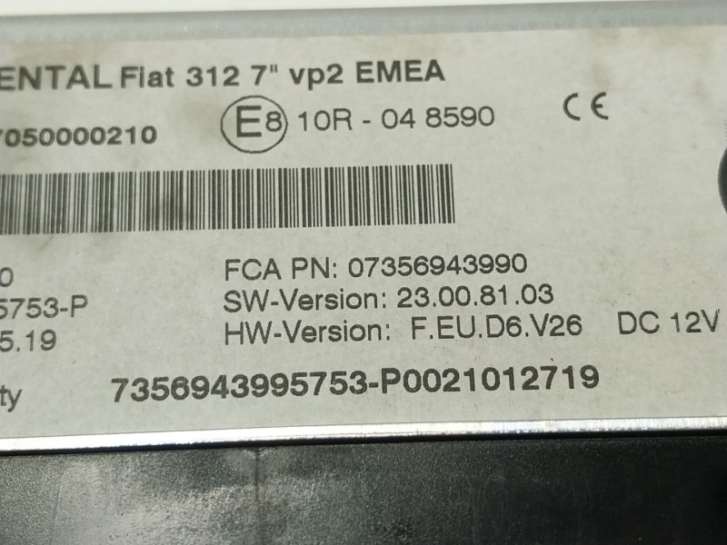 Recambio de pantalla multifuncion para fiat 500 (312_) 1.2 (312axa1a) referencia OEM IAM 735694399 07356943990 