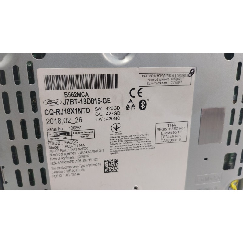 Recambio de sistema audio / radio cd para ford ka+ iii (uk, fk) 1.2 referencia OEM IAM  J7BT18D815GE 
