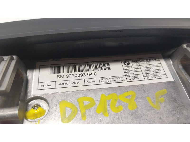 Recambio de pantalla multifuncion para bmw 3 (f30, f80) 316 d referencia OEM IAM  927039304 