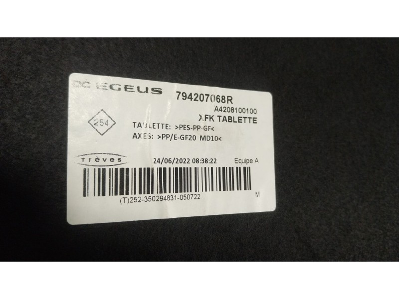 Recambio de bandeja trasera para nissan townstar furgoneta/monovolumen (xfk) 1.3 referencia OEM IAM  794207068R 