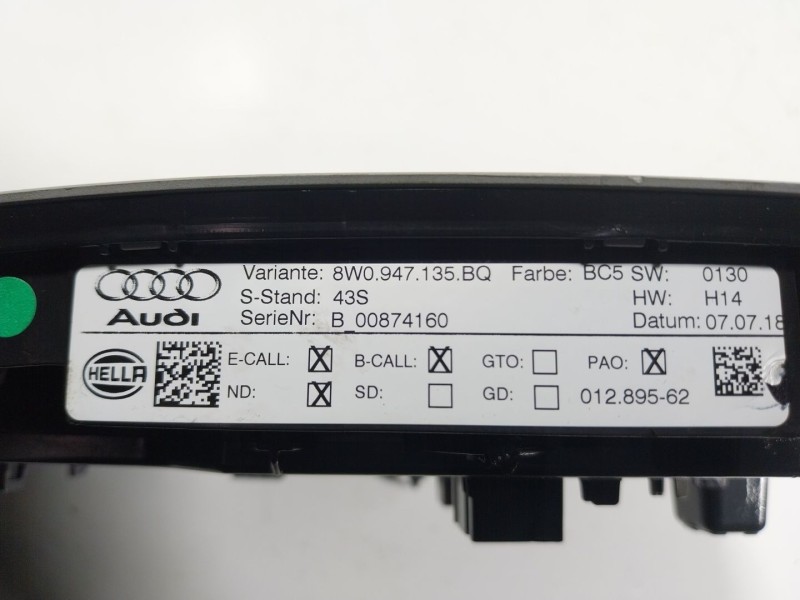 Recambio de piloto interior para audi a4 b9 avant (8w5, 8wd) 2.0 tdi referencia OEM IAM  8W0947135BQ 