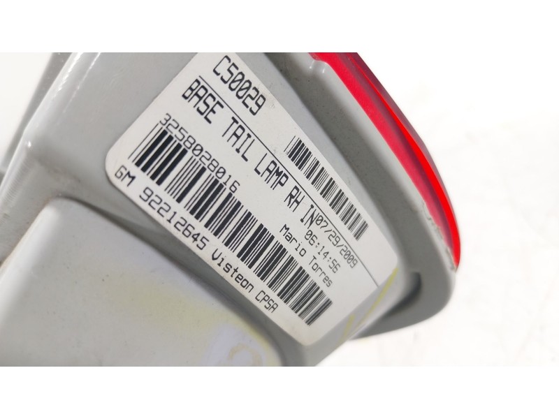 Recambio de piloto trasero derecho interior para chevrolet camaro 6.2 referencia OEM IAM  92212645 