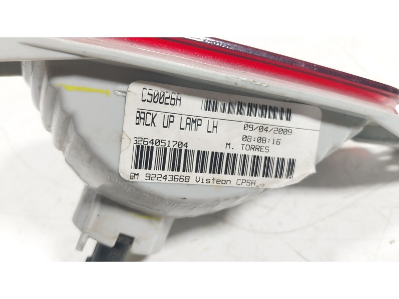 Recambio de piloto trasero antiniebla izquierdo para chevrolet camaro 6.2 referencia OEM IAM  92243668 