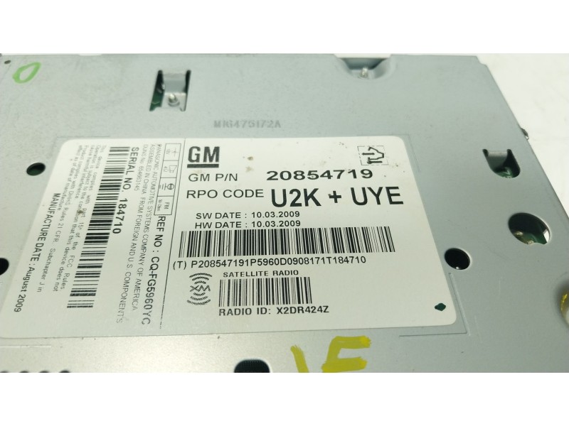 Recambio de sistema audio / radio cd para chevrolet camaro 6.2 referencia OEM IAM 20854719 20854719 