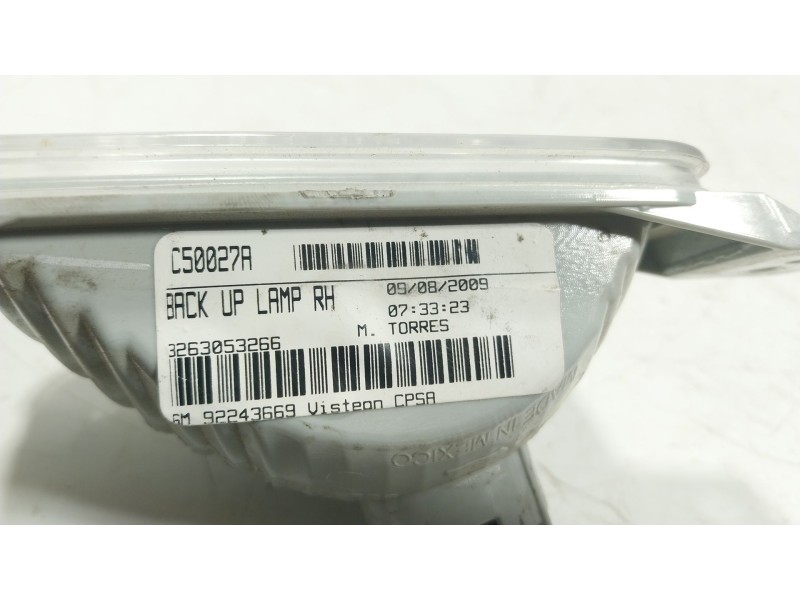 Recambio de piloto marcha atras para chevrolet camaro 6.2 referencia OEM IAM  92243669 