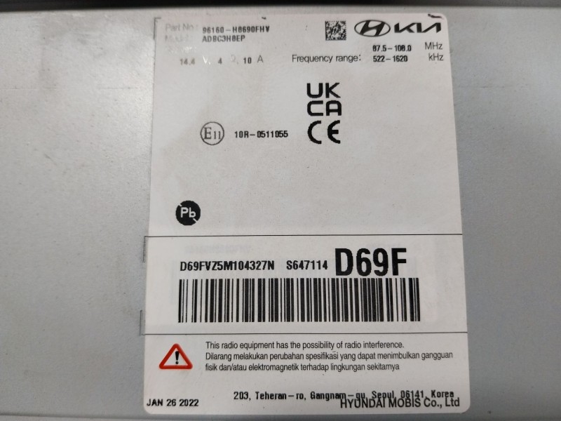 Recambio de pantalla multifuncion para kia stonic (yb) 1.2 cvvt referencia OEM IAM  96160H8690FHV 