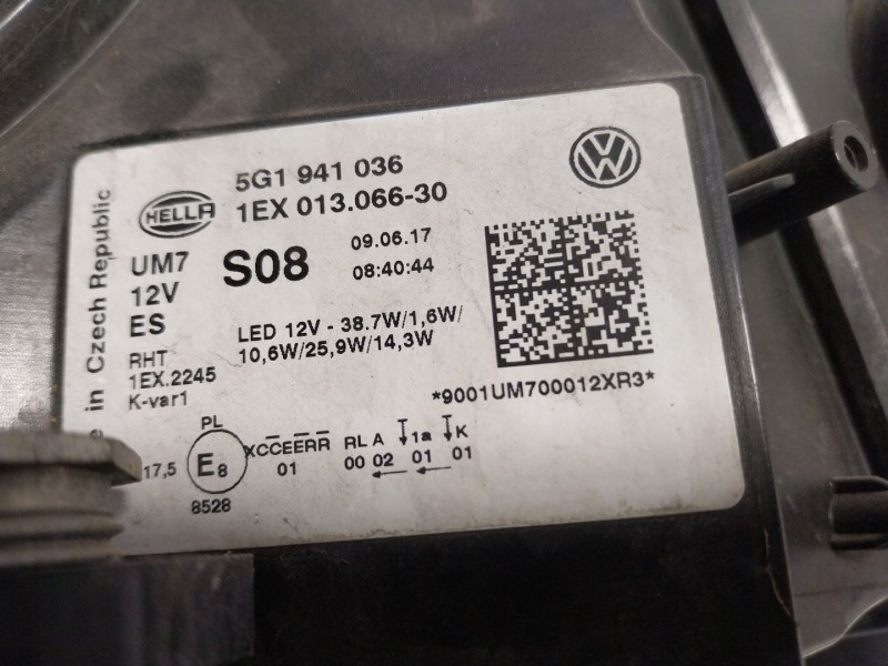 Recambio de faro derecho para volkswagen golf vii (5g1, bq1, be1, be2) 2.0 gtd referencia OEM IAM   