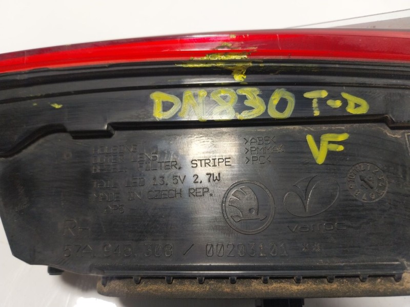 Recambio de piloto trasero derecho interior para skoda karoq (nu7, nd7) 1.6 tdi referencia OEM IAM 57A945308 57A945308 