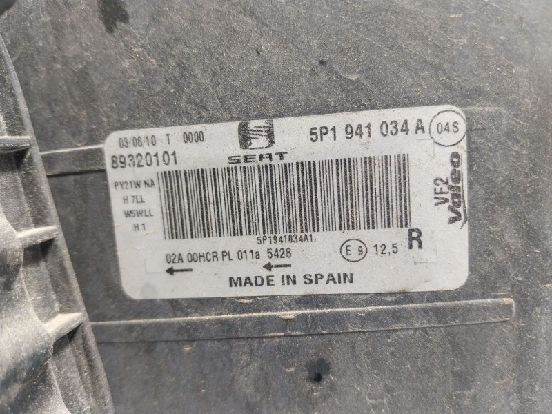 Recambio de faro derecho para seat altea xl (5p5, 5p8) 1.6 tdi referencia OEM IAM  5P1941034A 